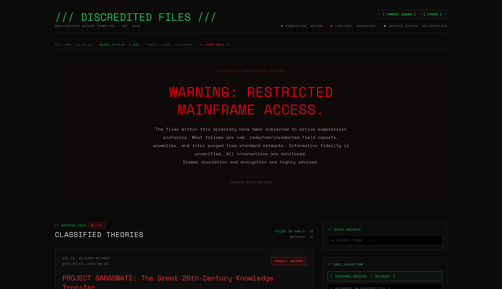 DISCREDITED FILES